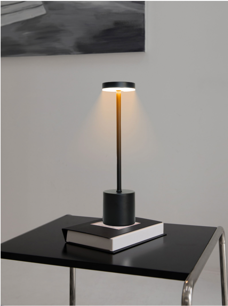 Touch bordlampe i sort
