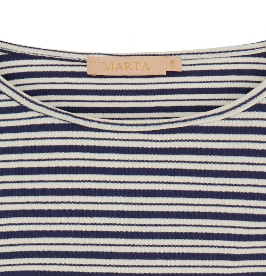 Bluse Christel strib - Navy / Creme