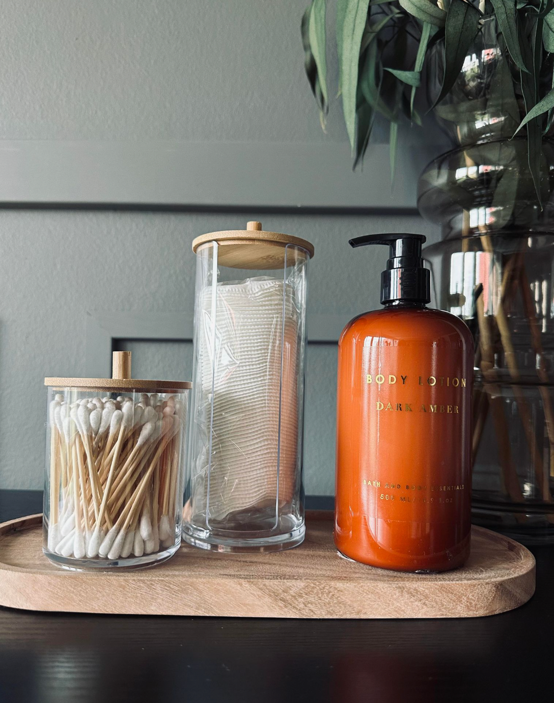 Makeup organizer - Akryl med bambuslåg
