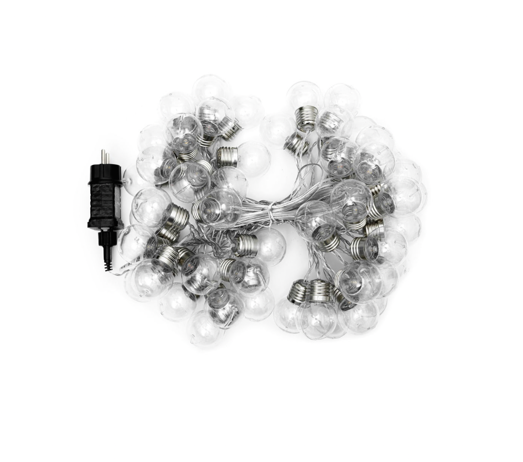 Stor lyskæde med 50 pærer og timer