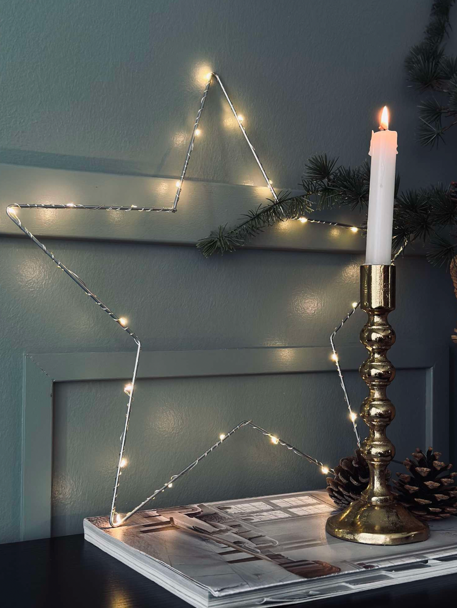 LED Stjerne Sølv 30cm