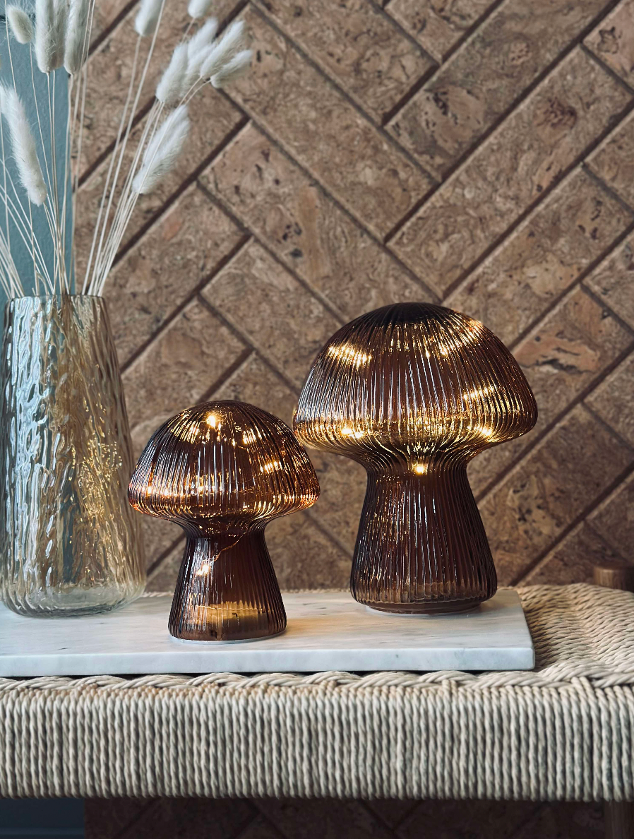 Mushroom med riller 20cm - Brun
