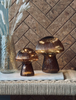 Mushroom med riller 20cm - Brun