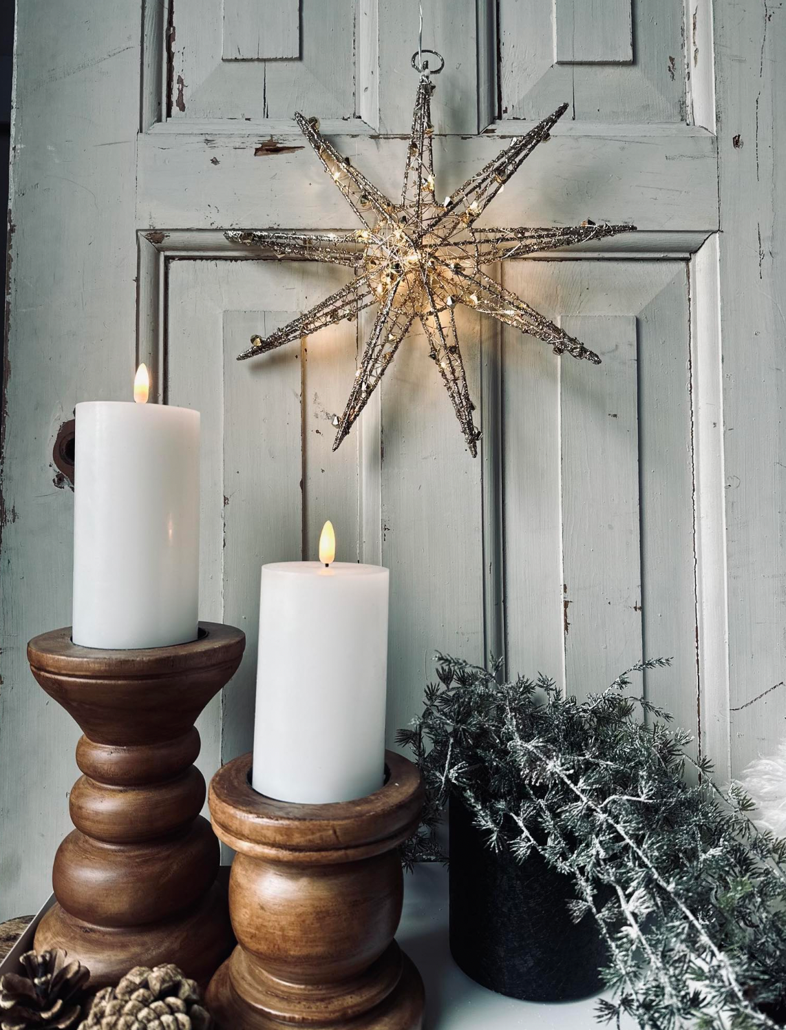 Stjerne med led lys - 30cm
