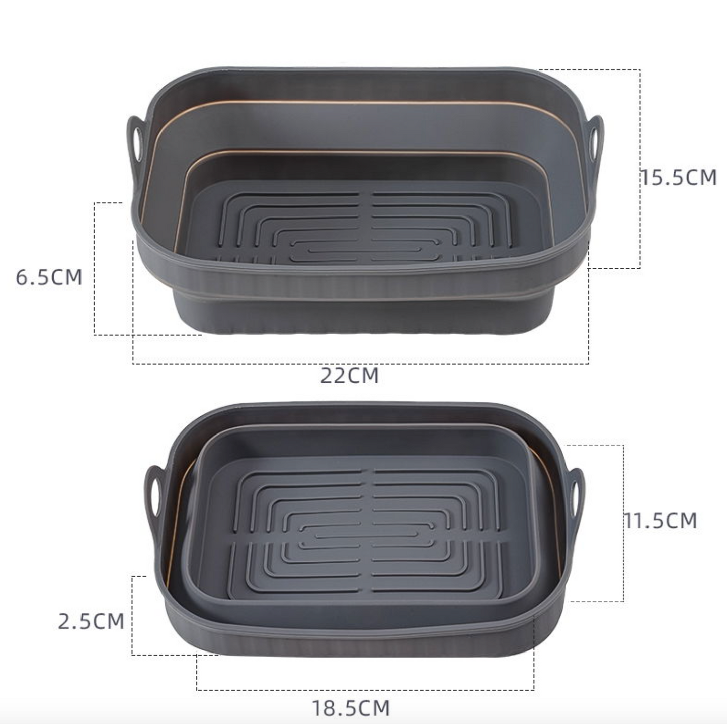 Airfryer silikoneform, rektangulær
