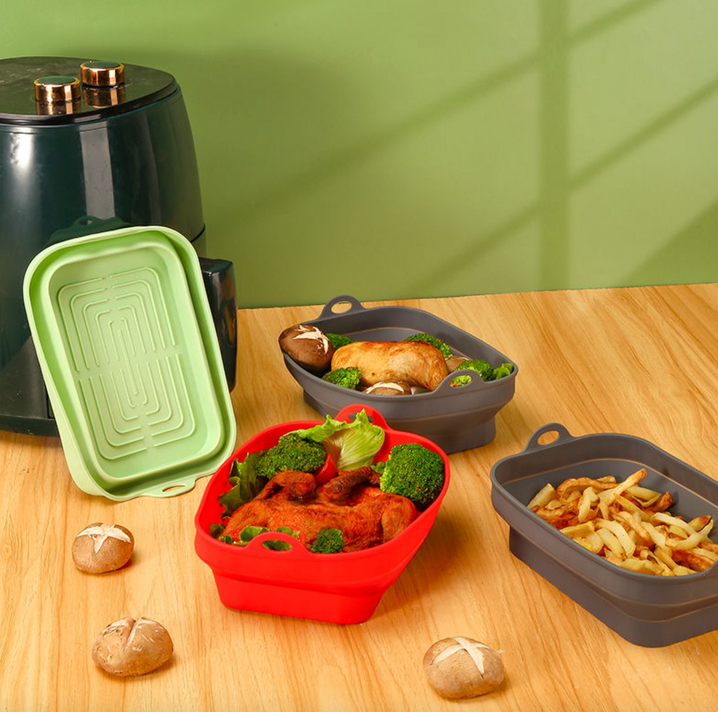 Airfryer silikoneform, rektangulær