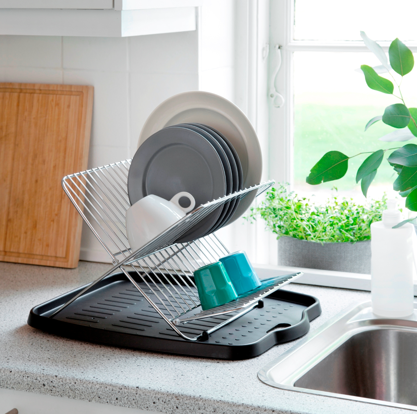 Opvaskestativ med bakke