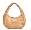 Elegant håndflettet skuldertaske - Sand