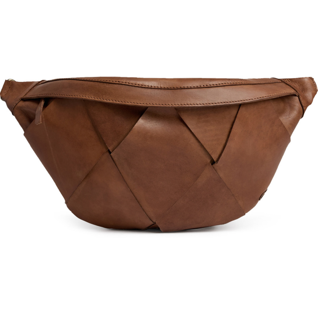 Eksklusiv håndflettet bumbag - Cognac
