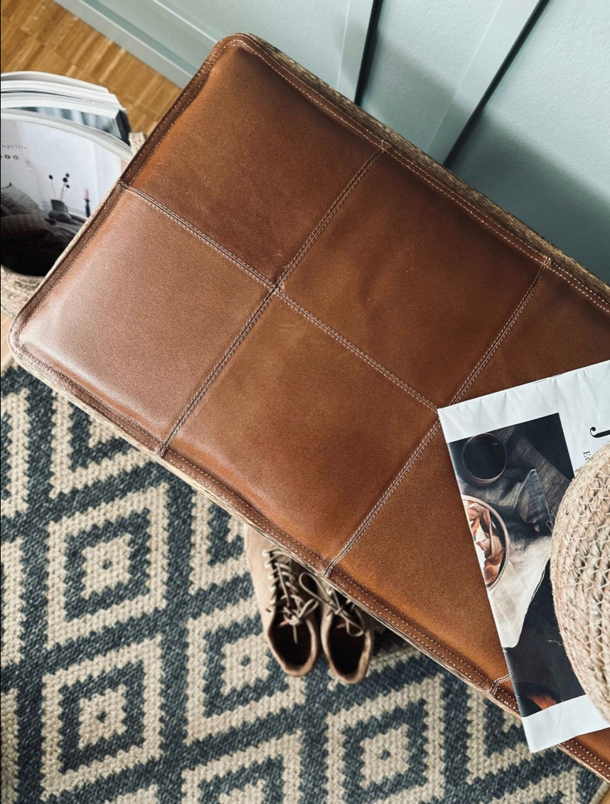 Hynde i læder 120cm - Cognac bøffellæder