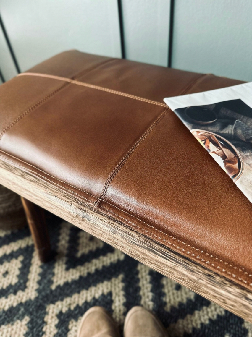 Hynde i læder 120cm - Cognac bøffellæder