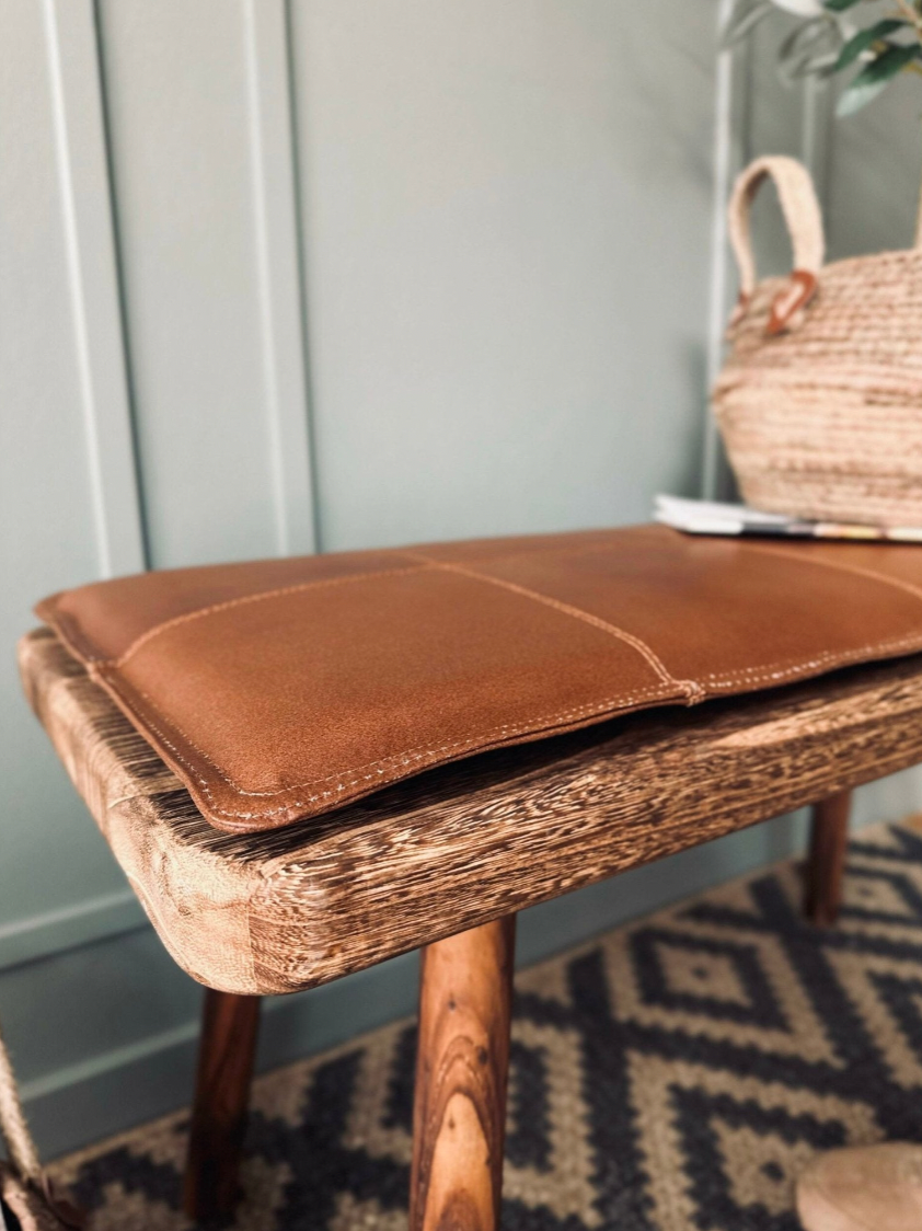 Hynde i læder 120cm - Cognac bøffellæder