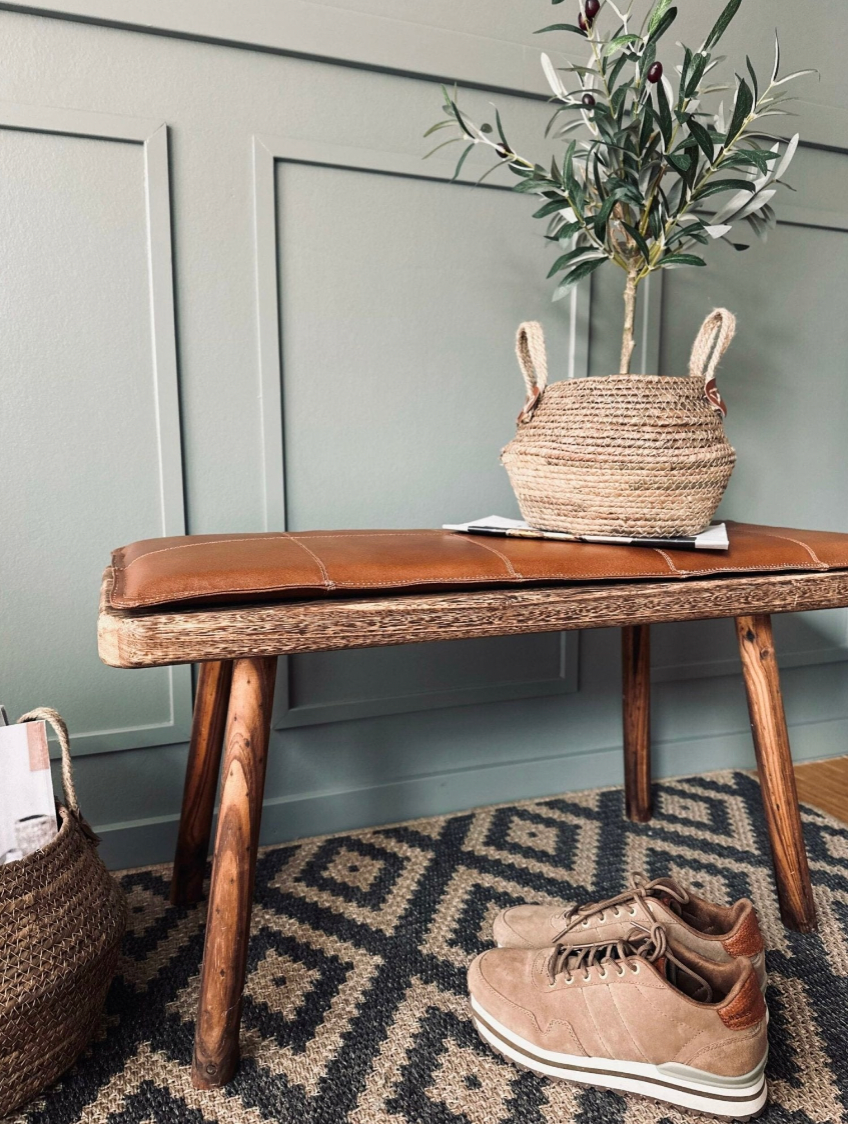 Hynde i læder 120cm - Cognac bøffellæder