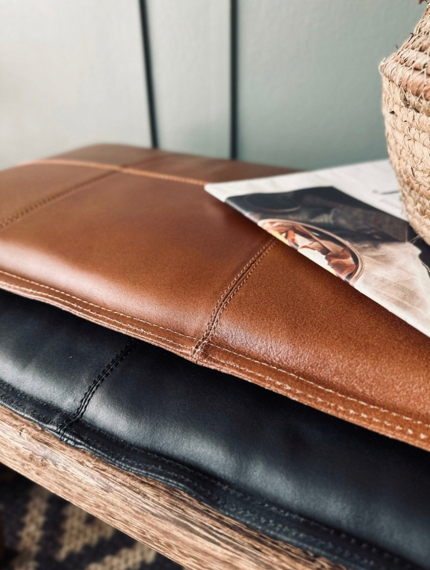 Hynde i læder 120cm - Cognac bøffellæder