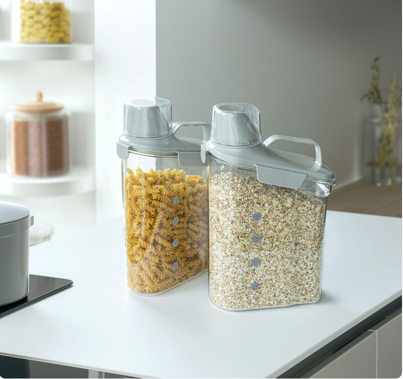 Beholder med målebæger - 2 pak