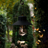 Solar lampe med ophæng - Sort
