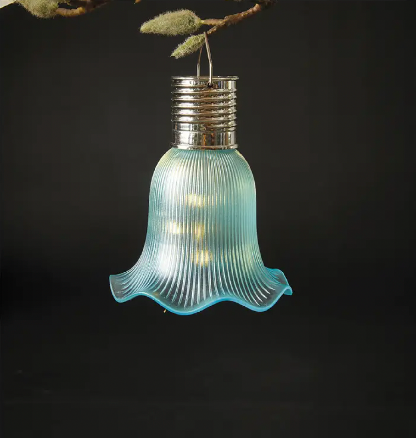 Pendel flower m. Solceller - Aqua