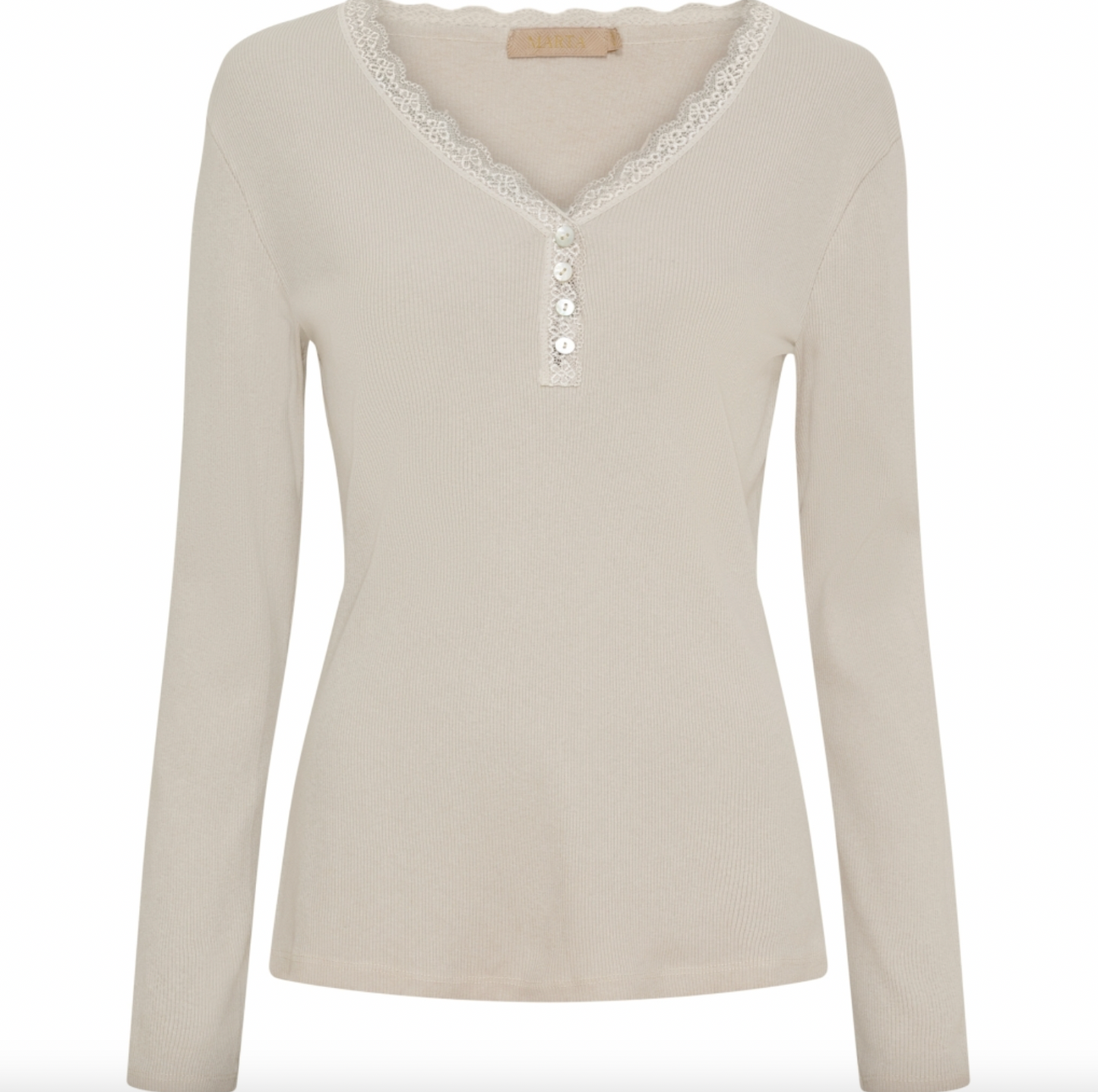 Bluse Masha m. Knapper - Beige