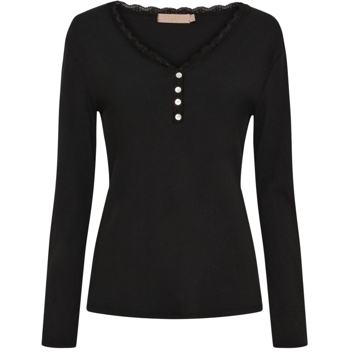 Bluse Masha m. Knapper - Black