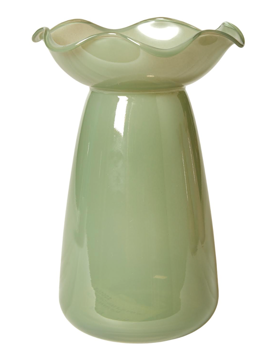 Hyacintvase m. Blomsterkant - Grøn