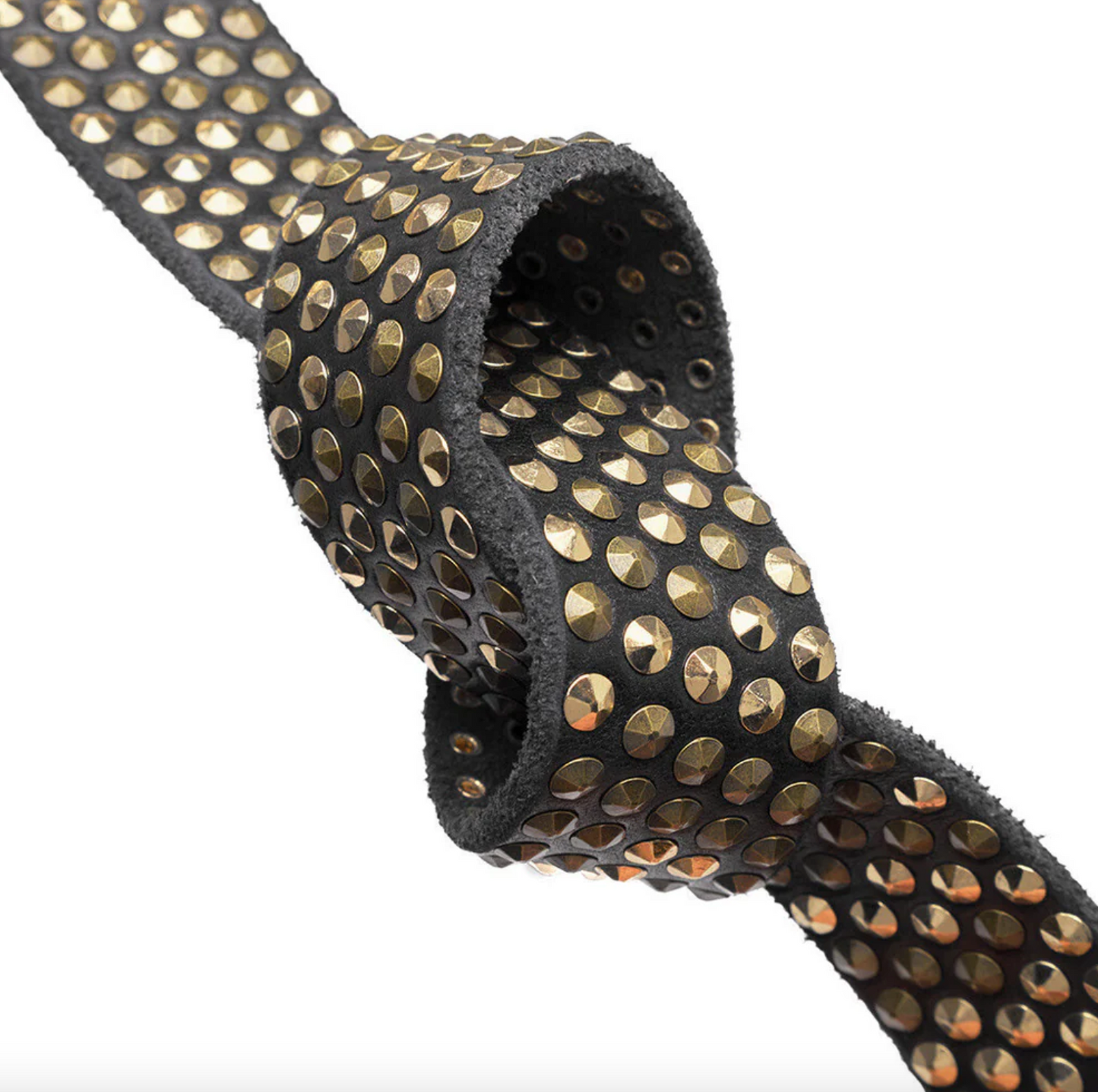 Jeans bælte med nitter - Black / gold