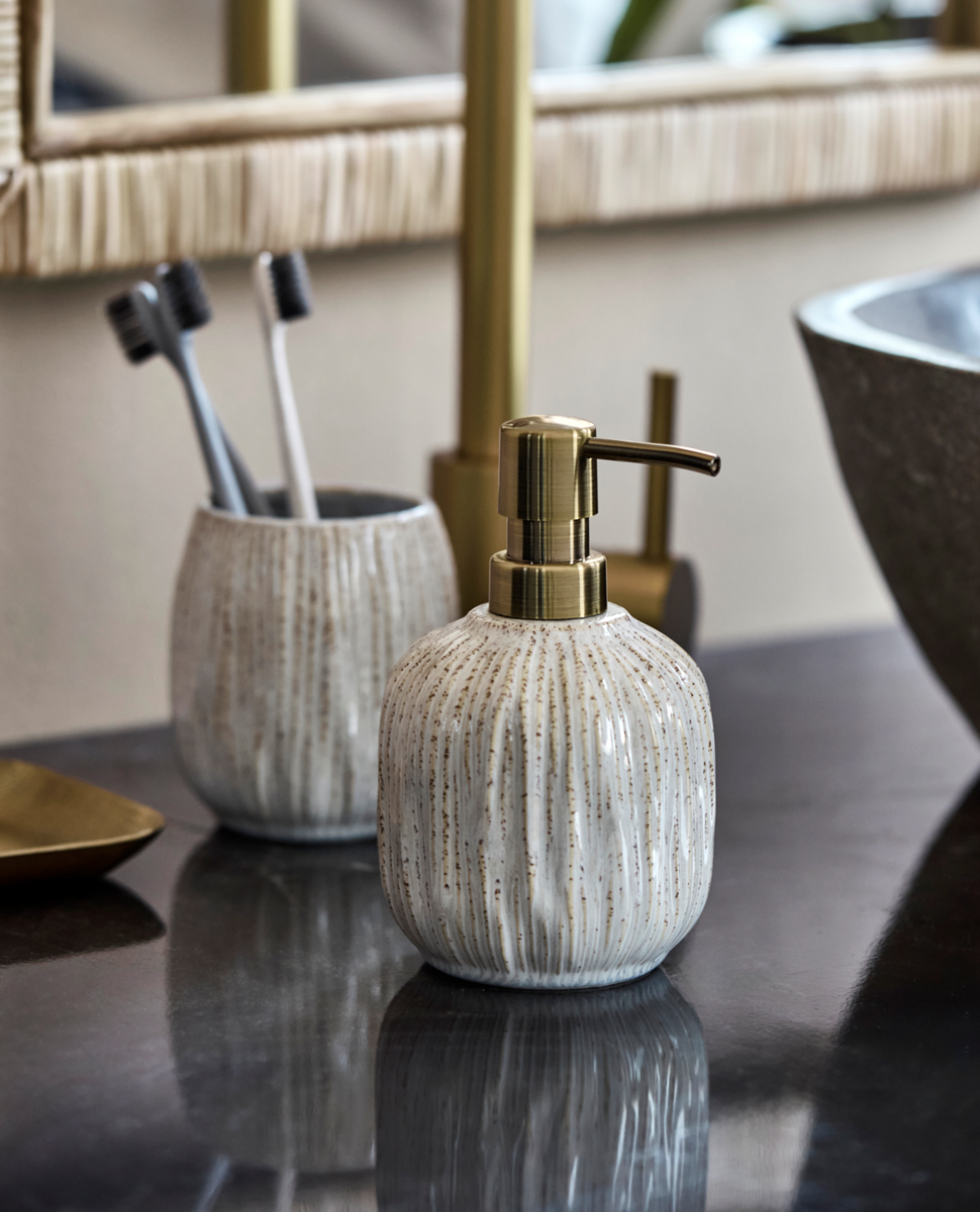 Sæbedispenser - Gyldent finish