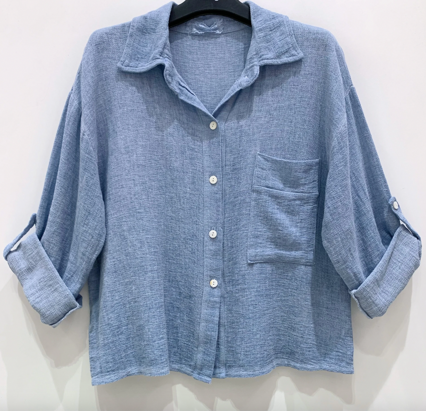 Skjorte Milla - Hørmix Jeans blue