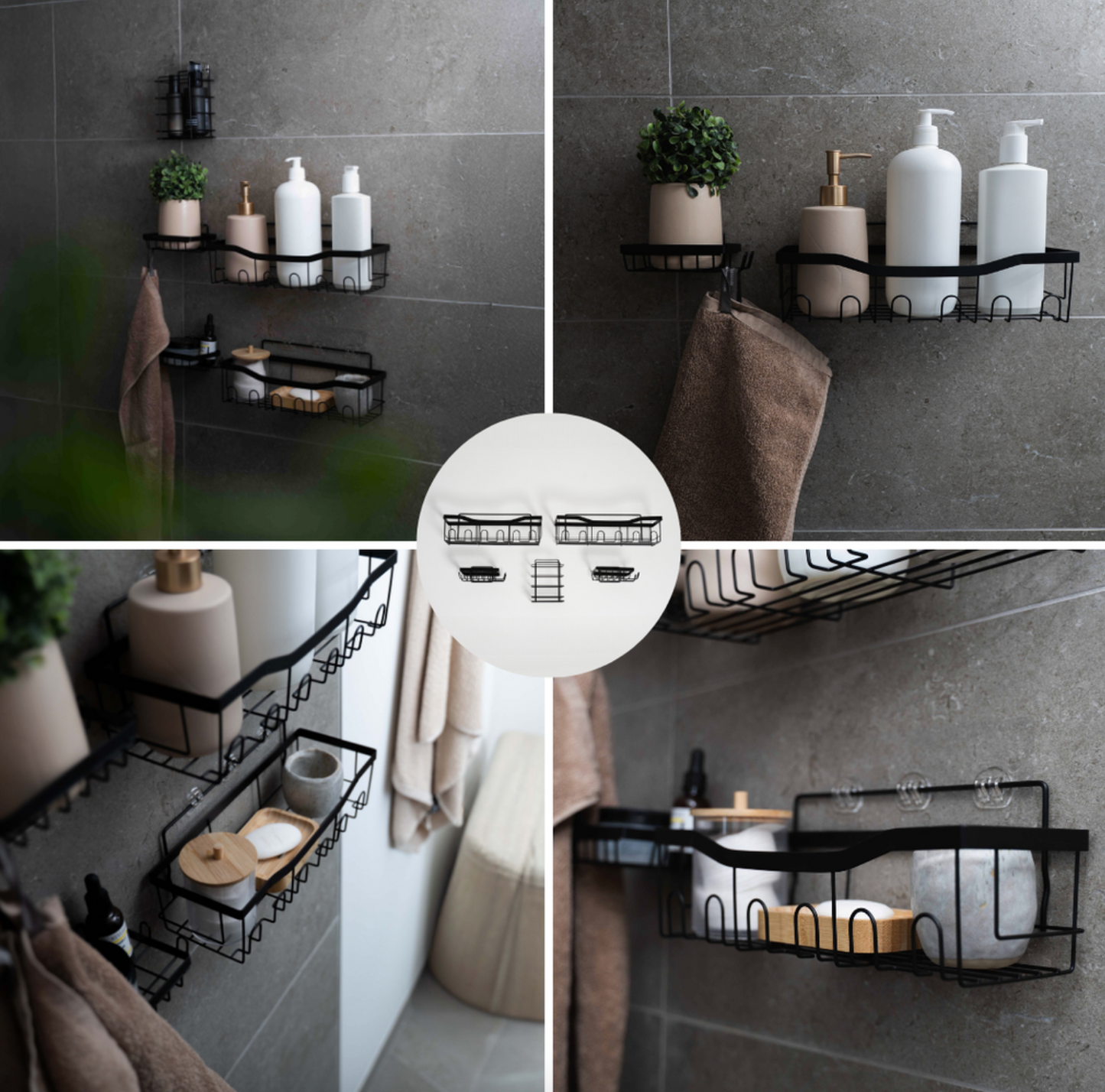 Badeophæng sæt m. 5 dele