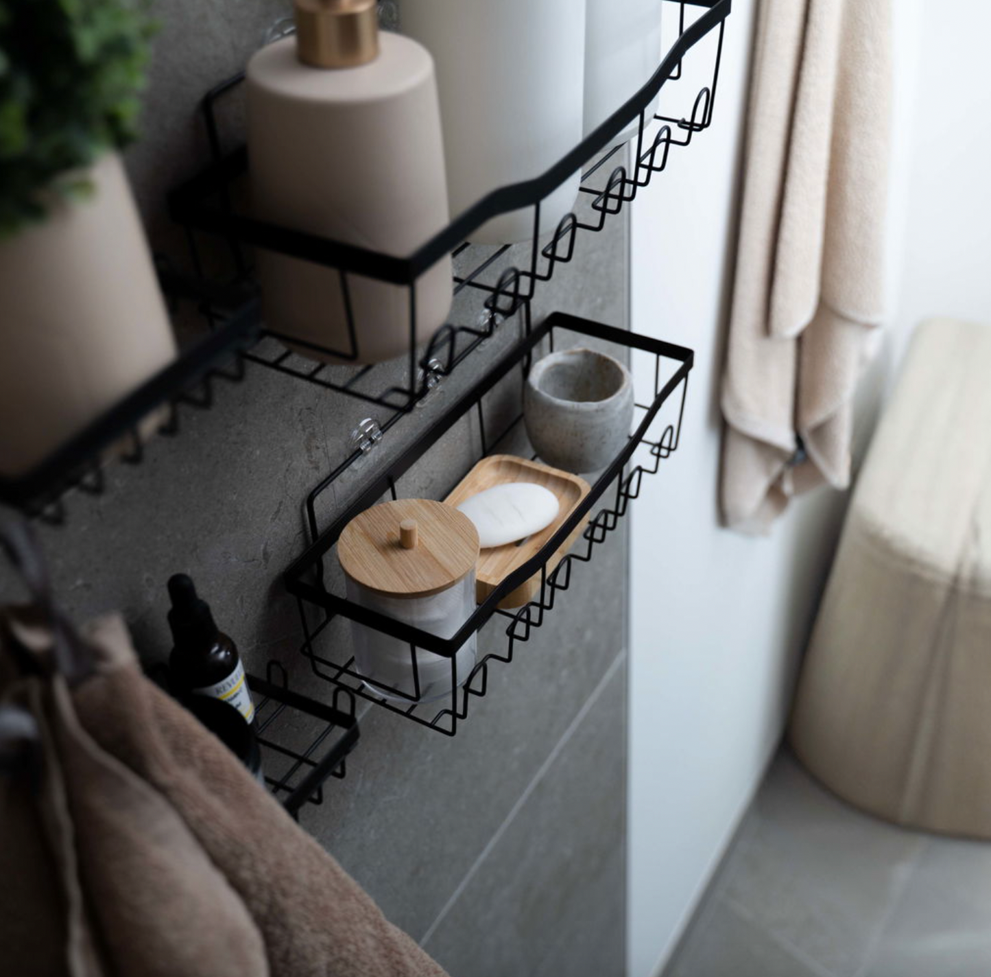 Badeophæng sæt m. 5 dele