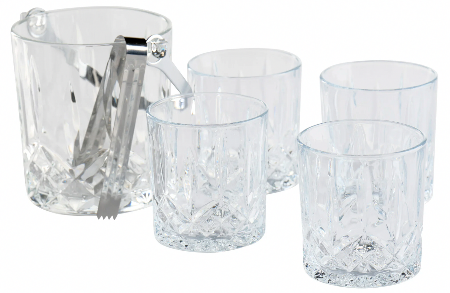 Isspand med 4 glas