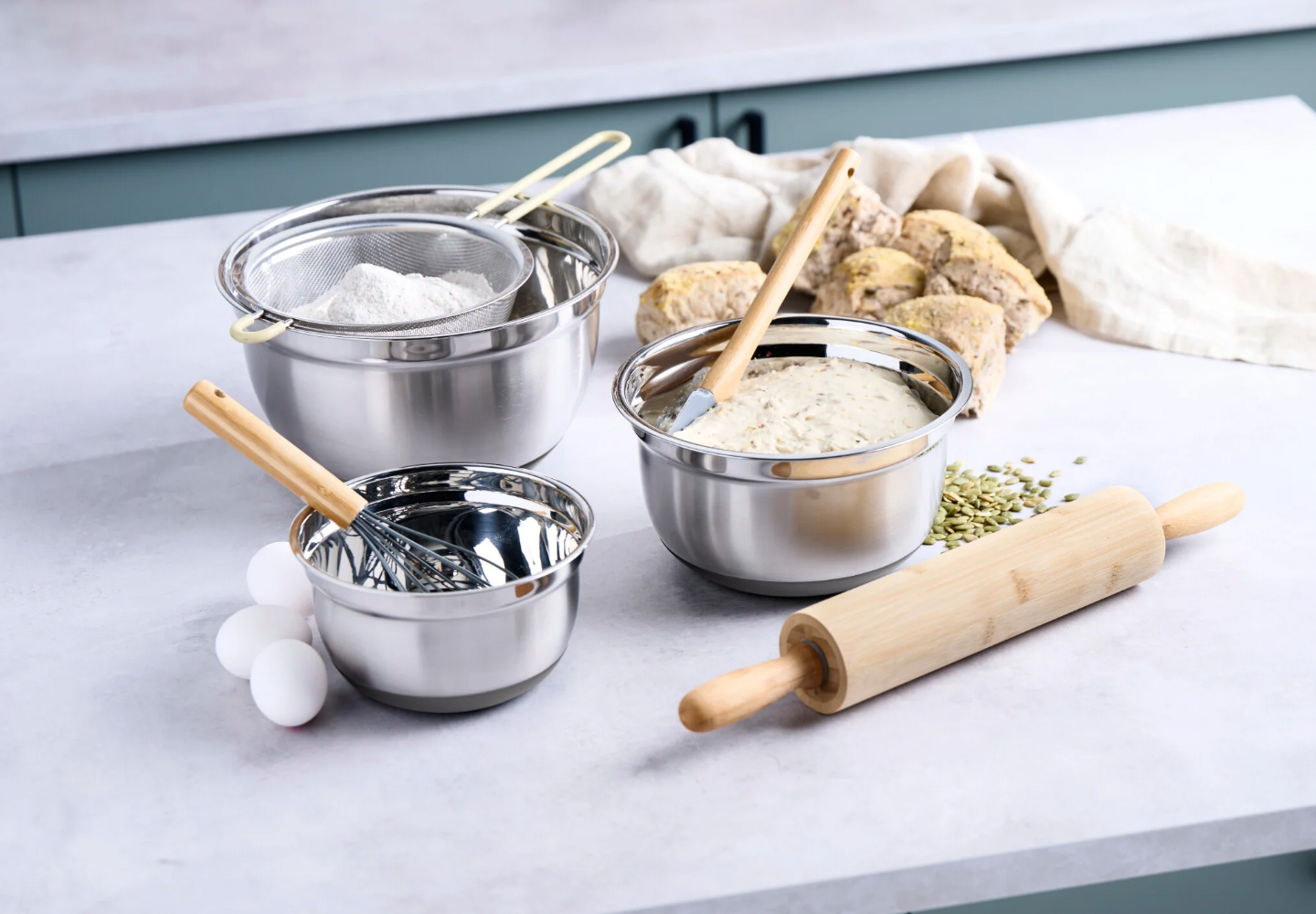 Skåle Rustfrit Stål - 3 stk.