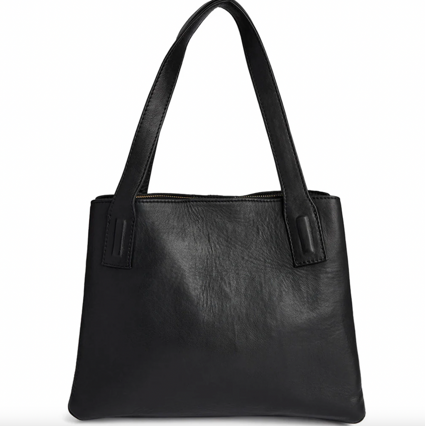 Skuldertaske - Black leather