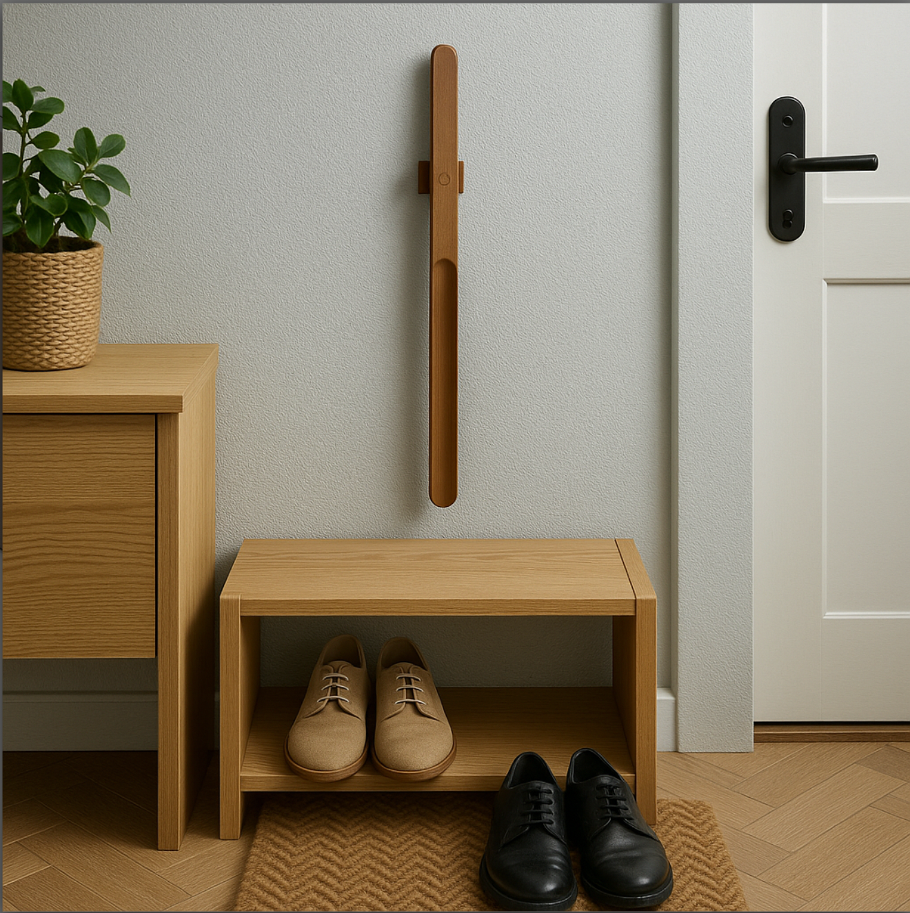 Skohorn i træ m. magnet