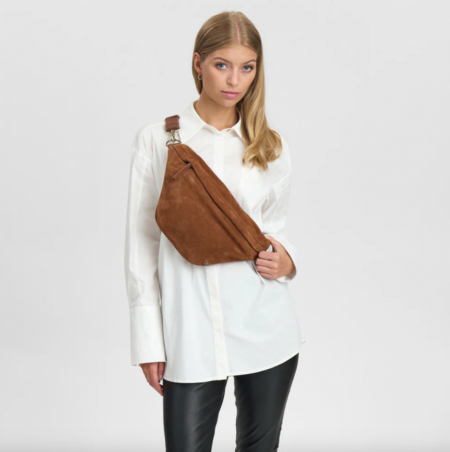 Smuk ruskindsbumbag - Cognac