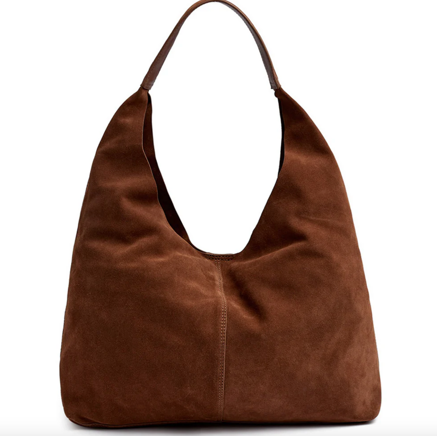 Shopper i blødt ruskind - Cognac