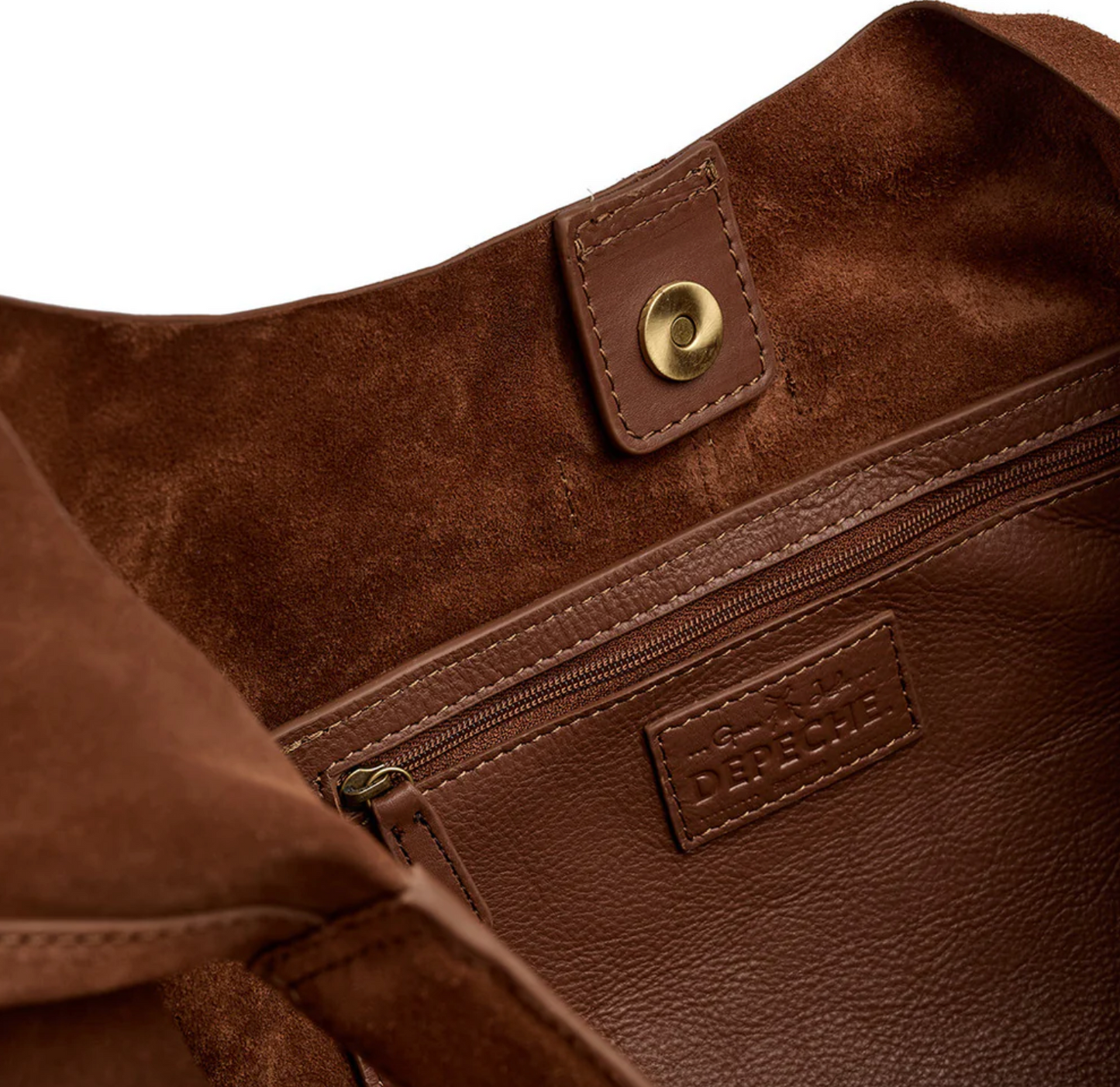 Shopper i blødt ruskind - Cognac
