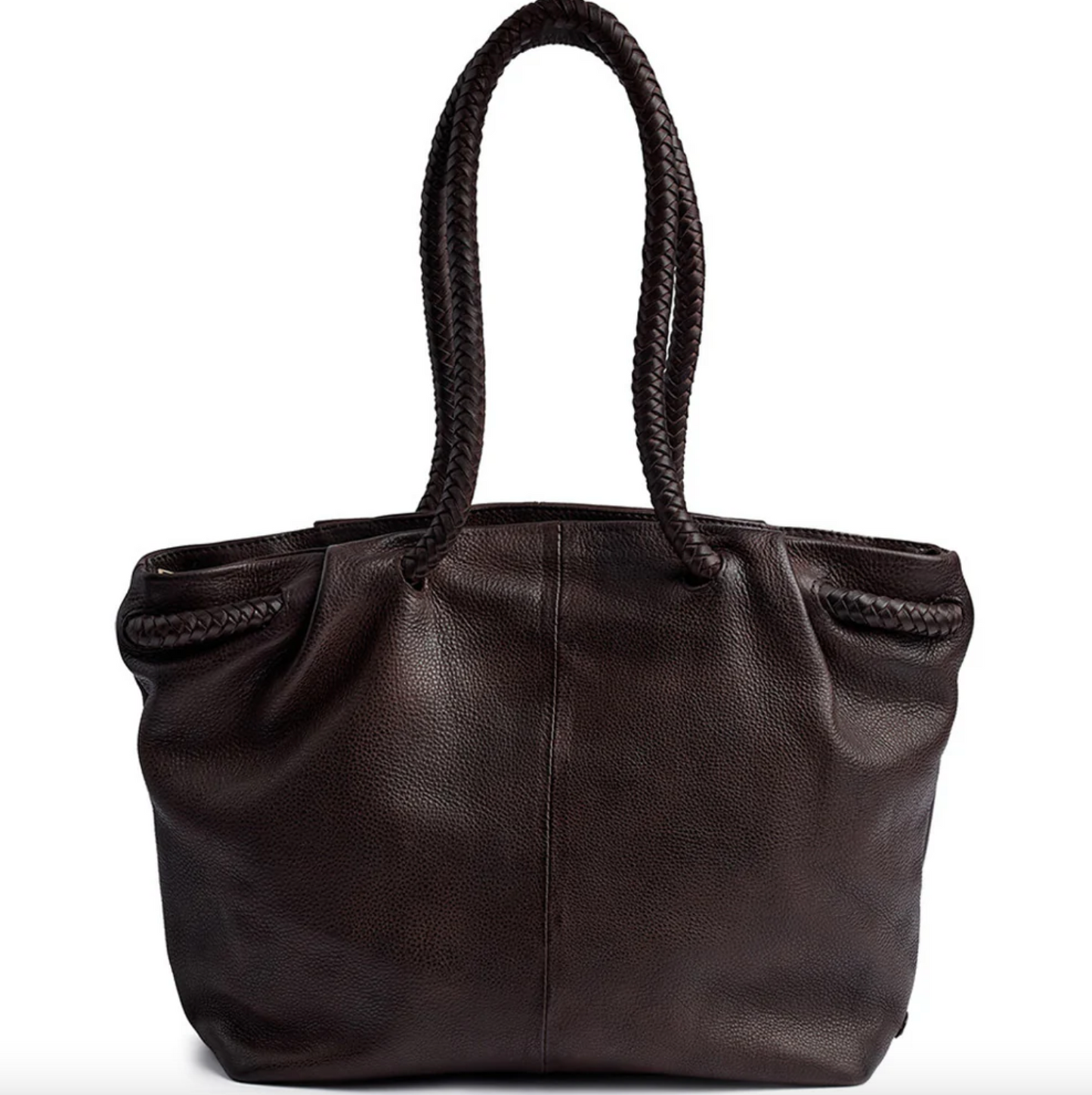 Skuldertaske med smuk fletrem - Brown