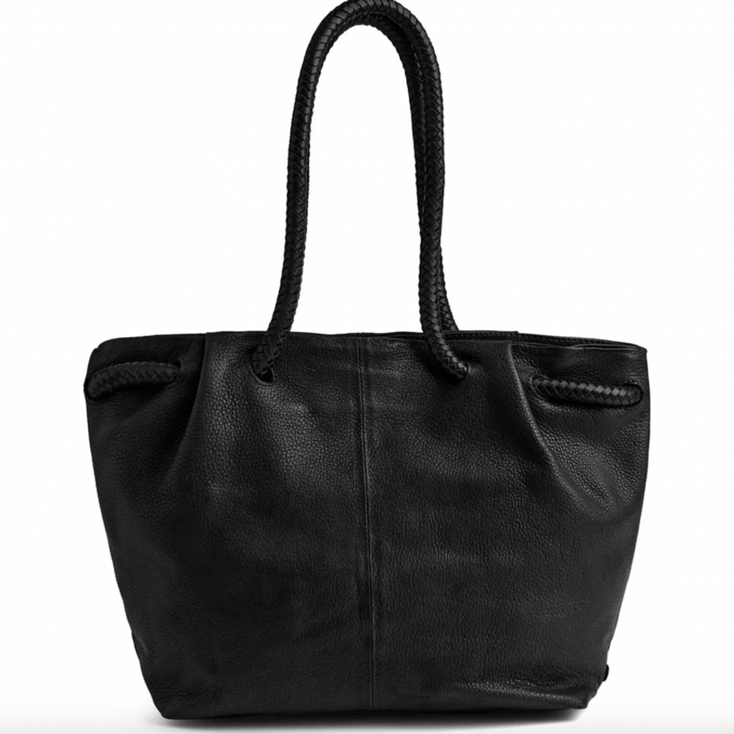Skuldertaske med smuk fletrem - Black