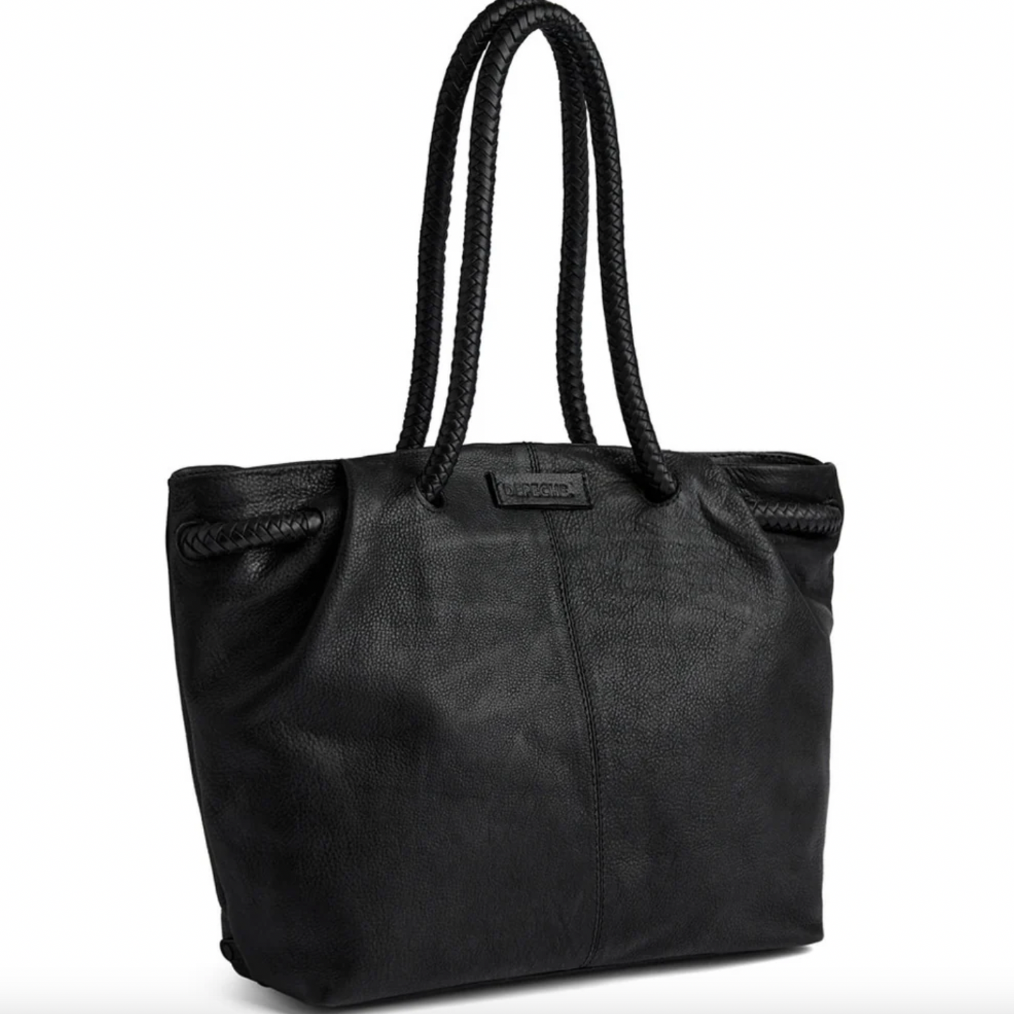 Skuldertaske med smuk fletrem - Black