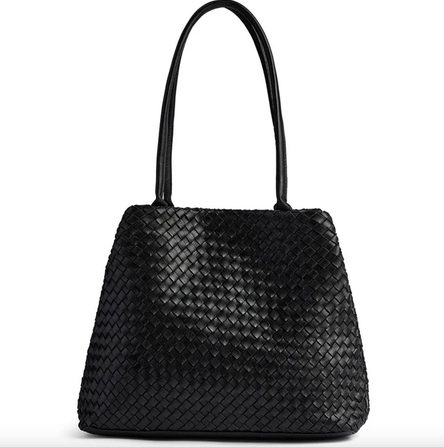 Shopper i flettet skind - Black