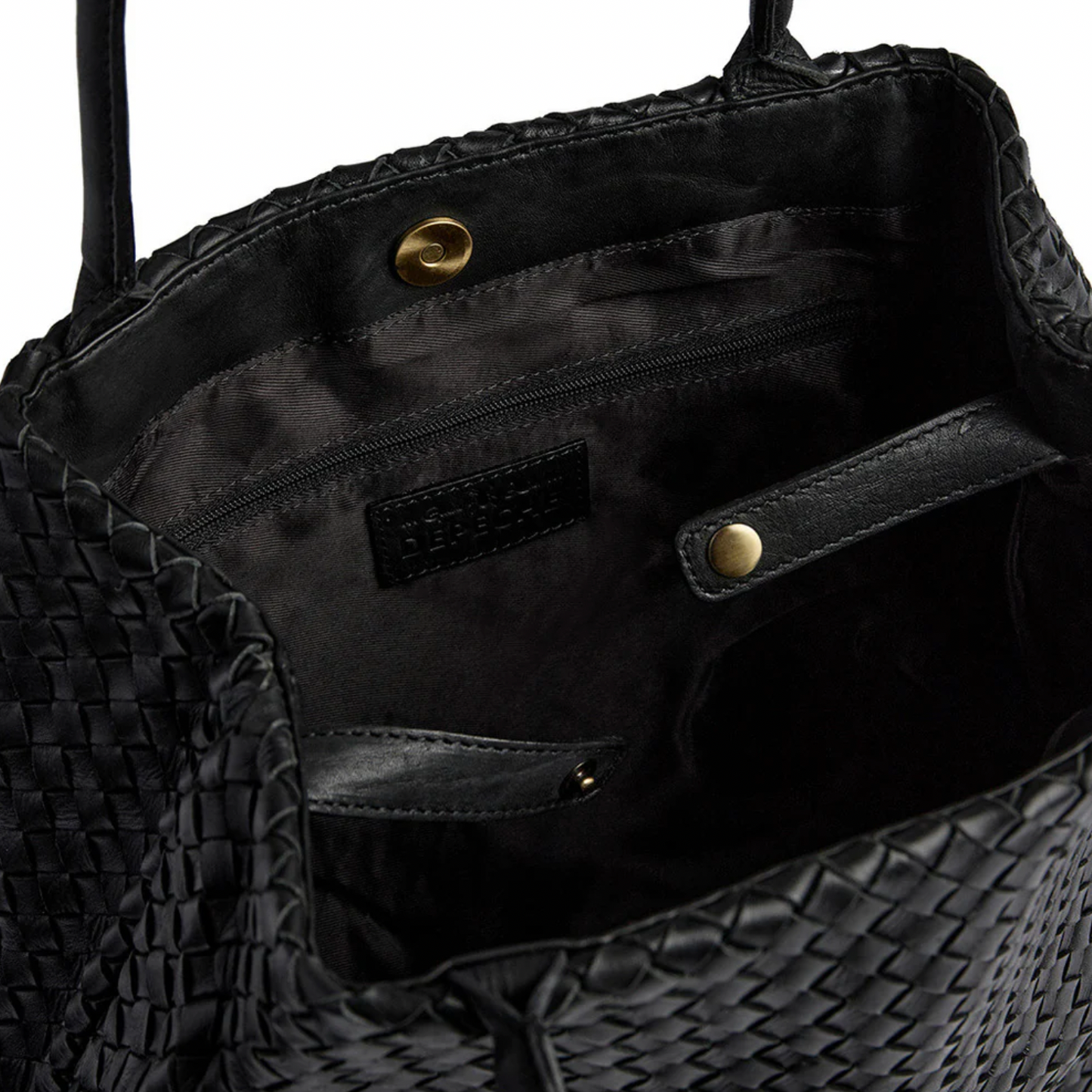 Shopper i flettet skind - Black