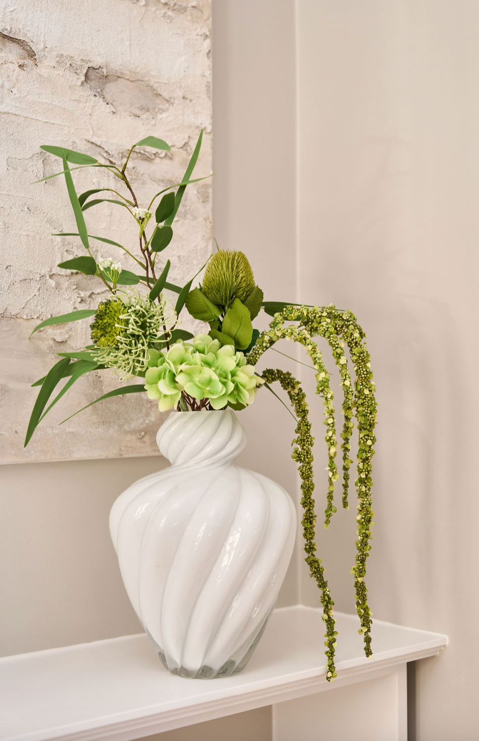 Vase ART hvid mundblæst