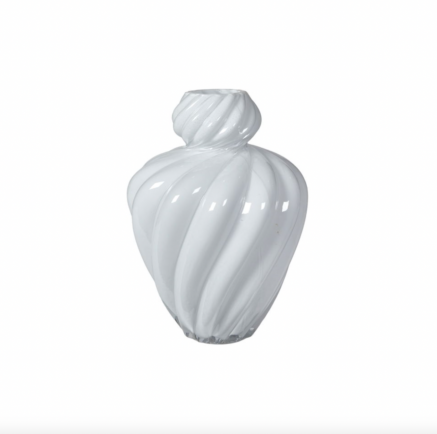 Vase ART hvid mundblæst