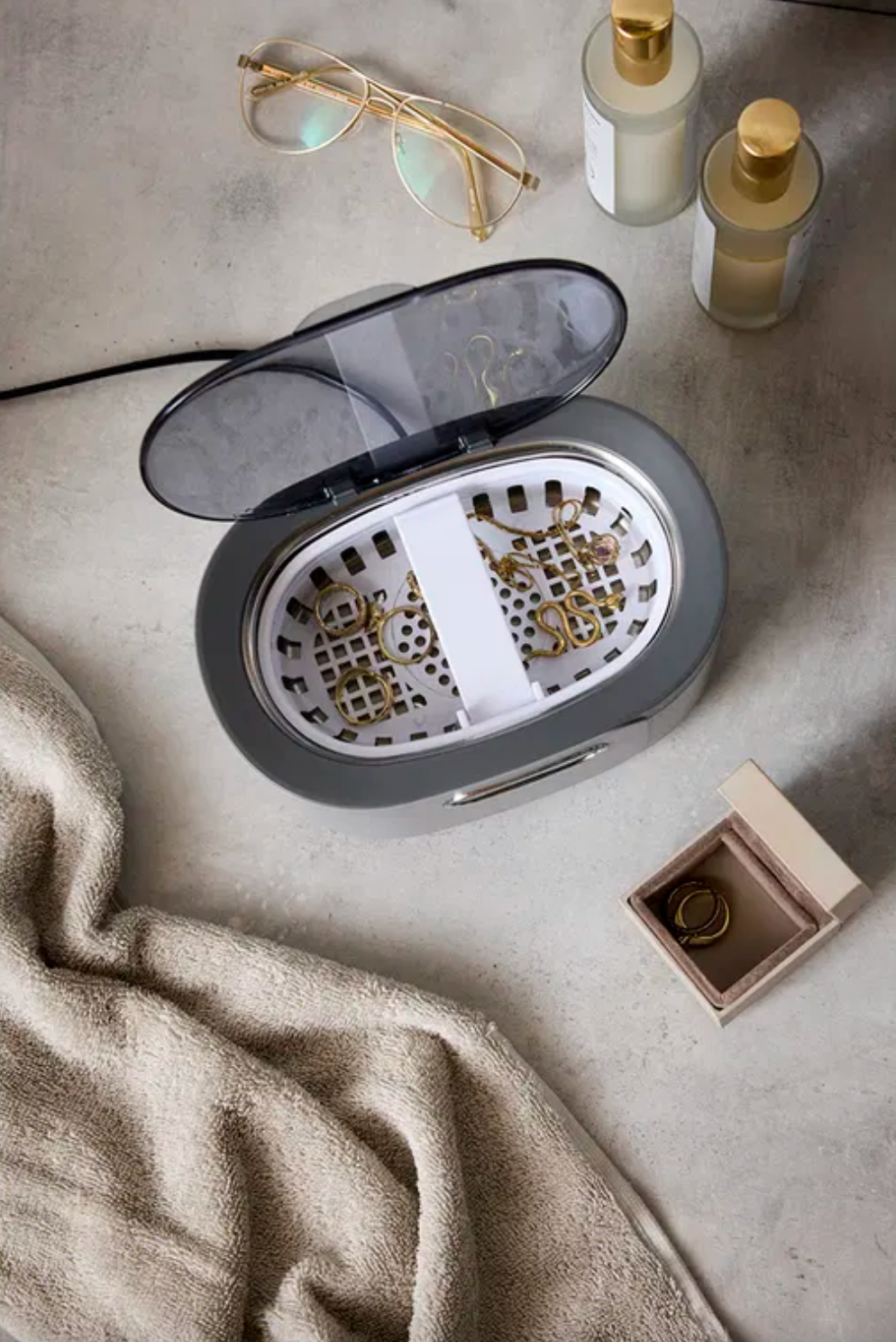 Ultralydsrenser til smykker og briller