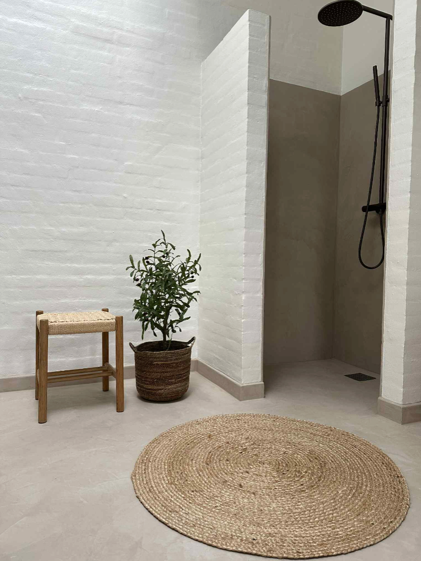 Jute gulvtæppe - 90cm