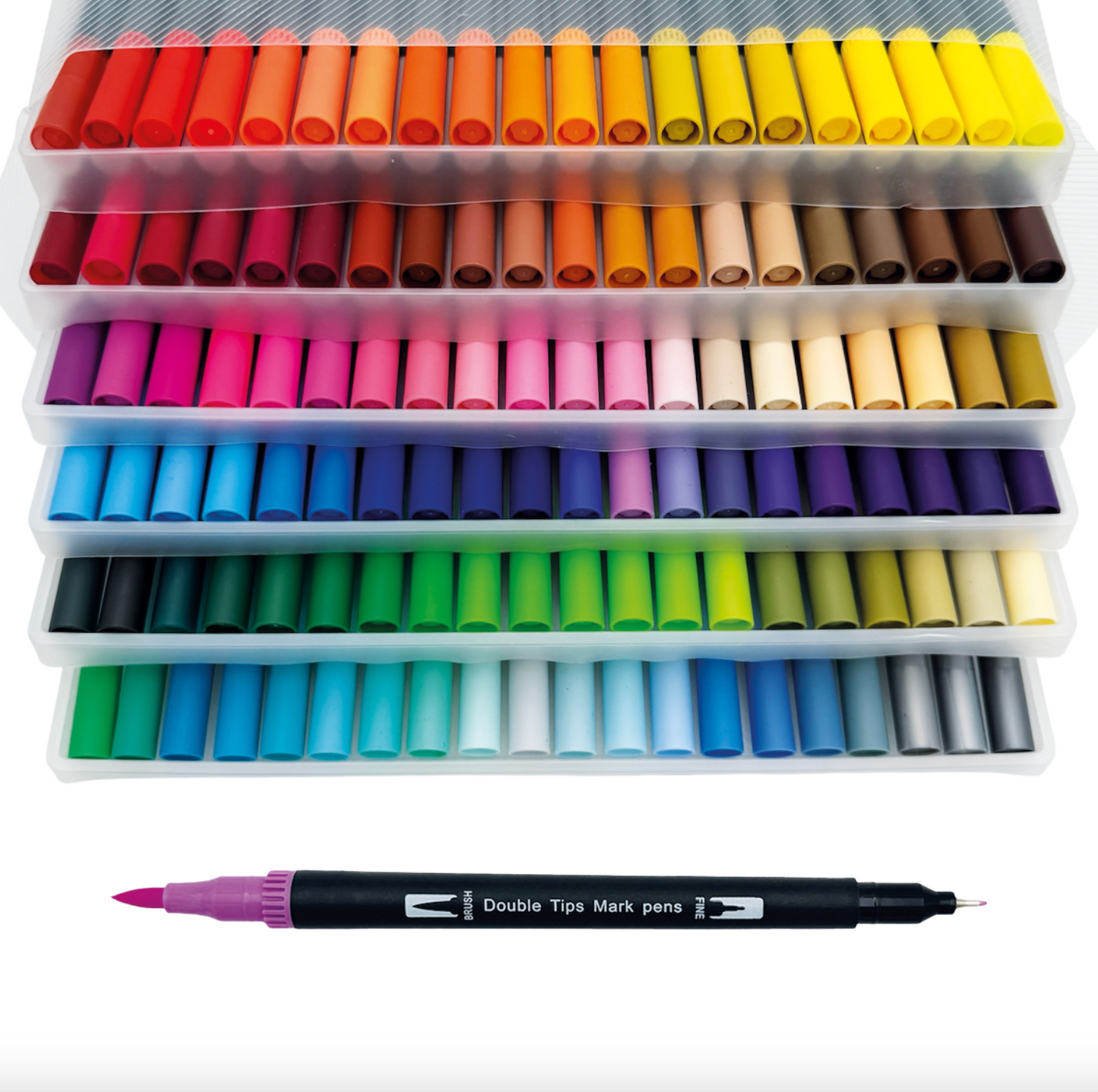 120 Dobbeltendede Vandbaserede Brushpens