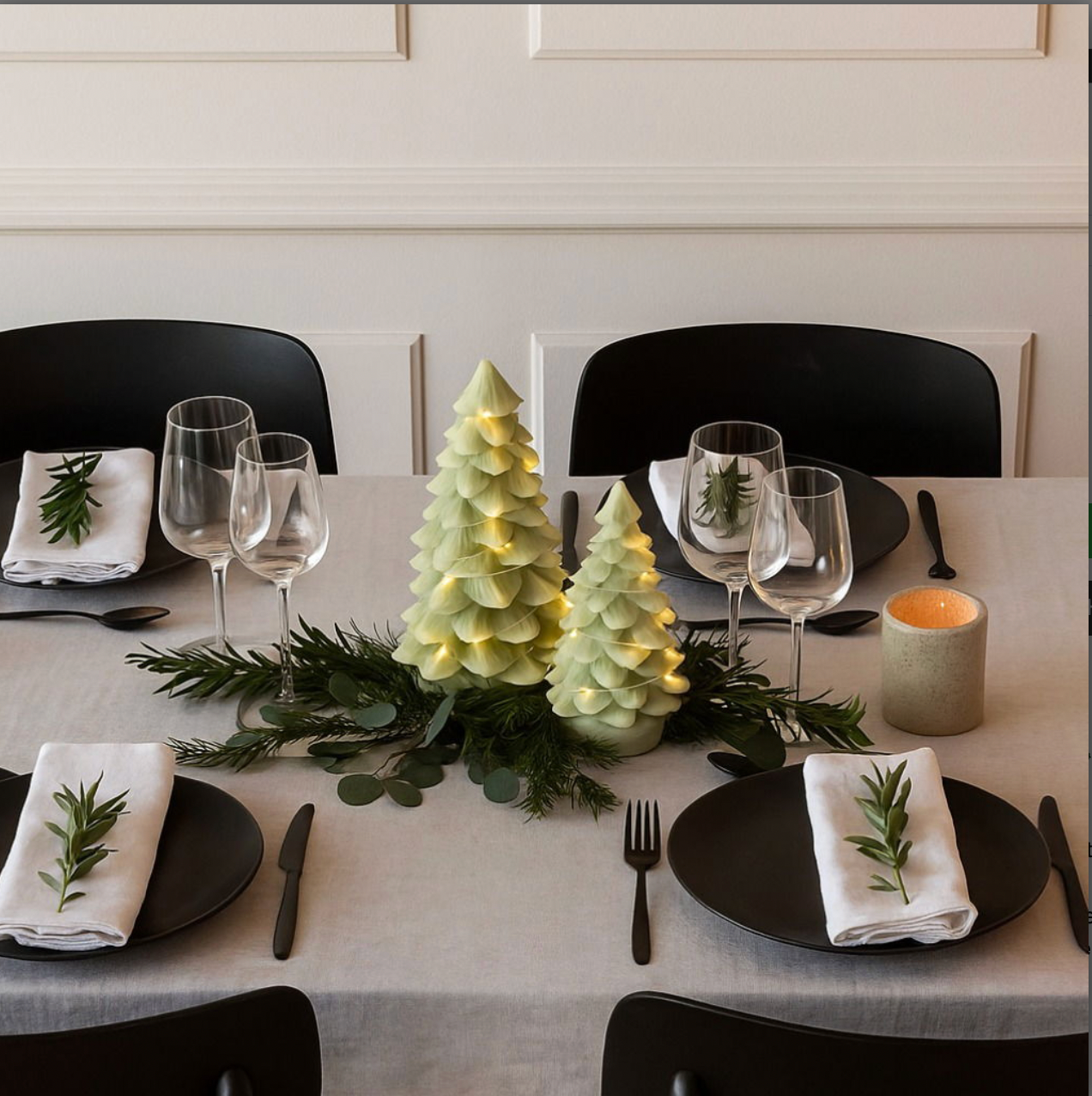 LED juletræer med lyskæde - 2 pak