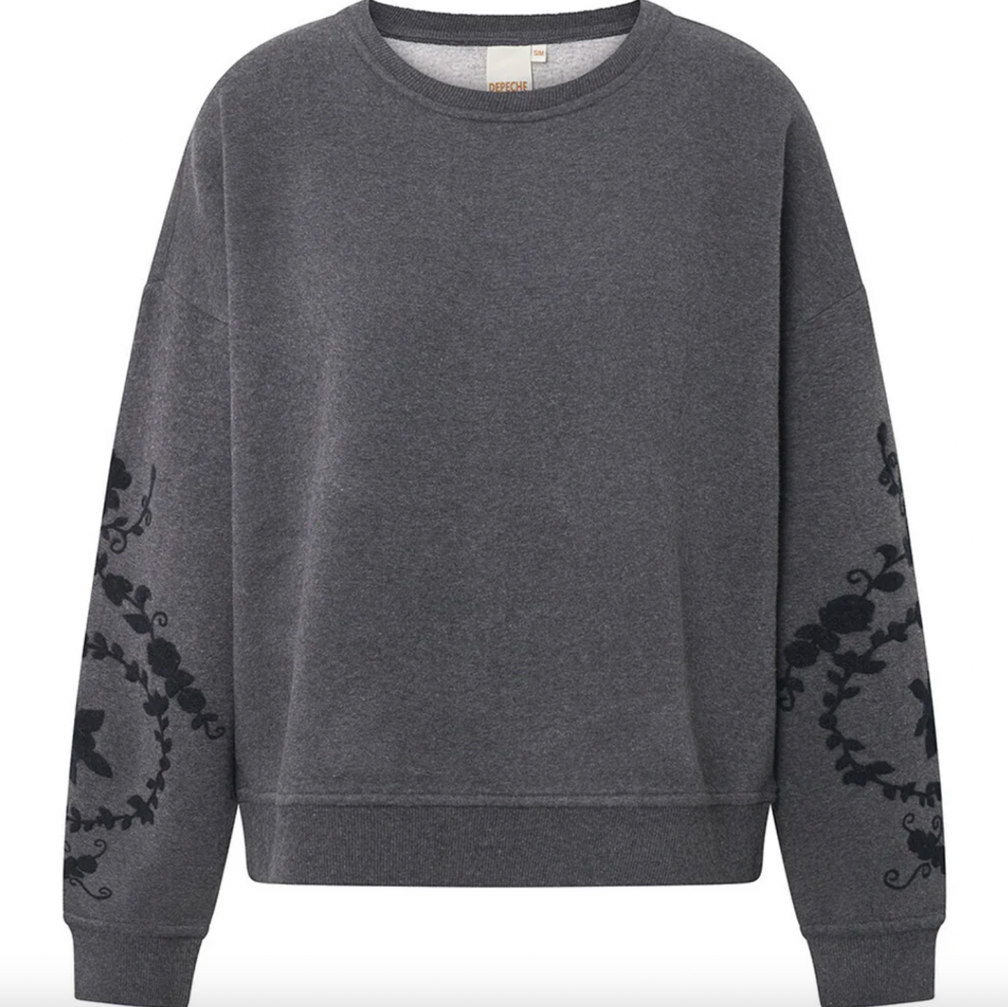 Sweatshirt med broderi -  Grey oversize