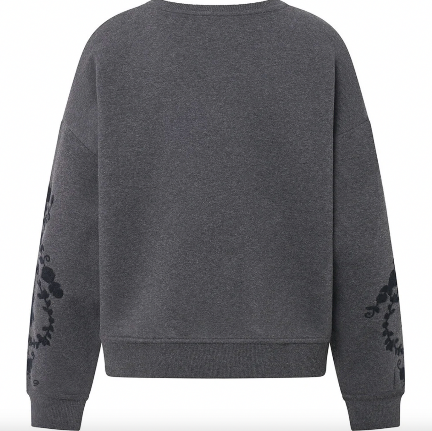 Sweatshirt med broderi -  Grey oversize
