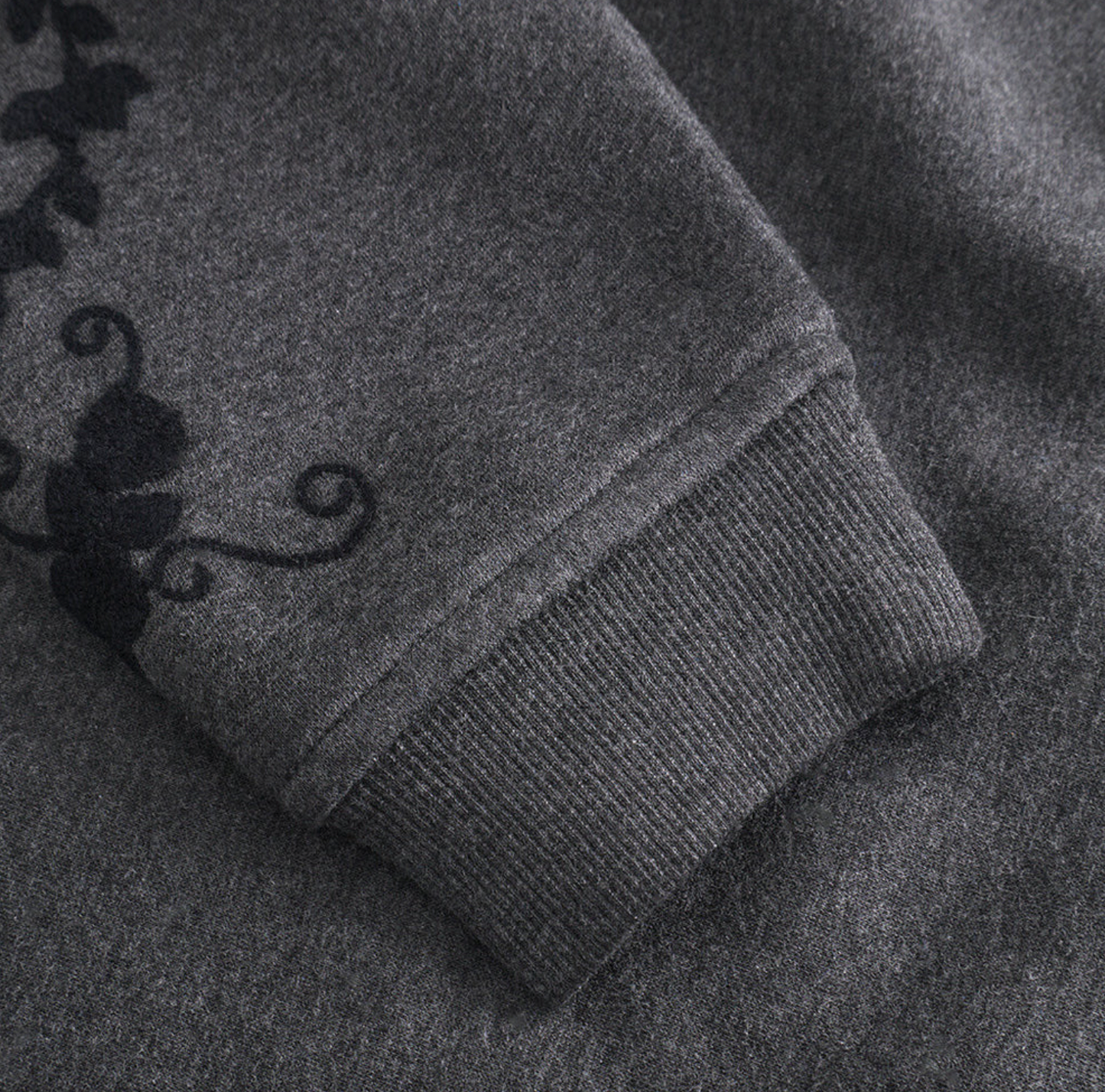 Sweatshirt med broderi -  Grey oversize